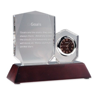 Goals Crystal Inspiration and Desk Clock GL3814, MPN: GL3814, 886774300016