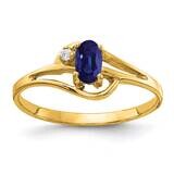 5x3mm Oval Sapphire AA Diamond Ring 14k Gold X9712S/AA, MPN: X9712S/AA, 883957631271