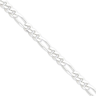 24 Inch 7.75mm Figaro Chain Sterling Silver QFG220-24, MPN: QFG220-24, 883957083995