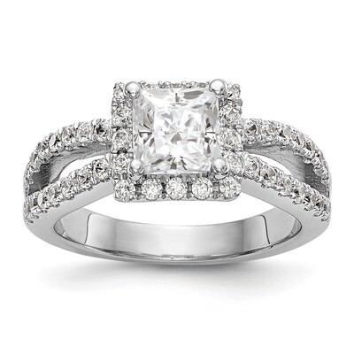 Diamond Princess Semi-Mount Square Halo Engagement Ring 14k White Gold RM2304E-100-WAA, MPN: RM2304…