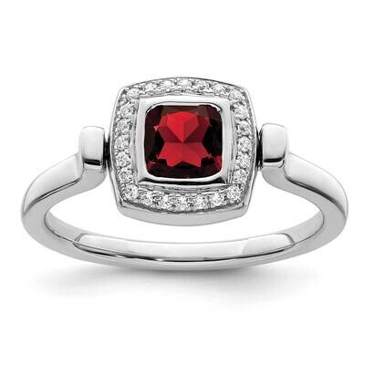 Garnet and Diamond Flip Ring 14k White Gold Polished RM8231-GA-027-WA, MPN: RM8231-GA-027-WA,