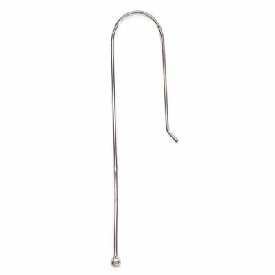 French Wire Lrg Threader Earring Component Sterling Silver Polished SS4945, MPN: SS4945,