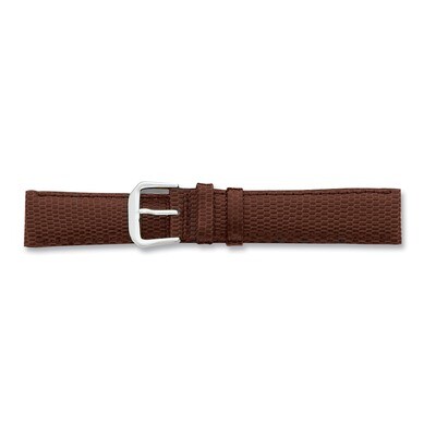 15mm Brown Lizard Grain Leather Watch Band 7.5 Inch Silver-tone Buckle BAW16-15, MPN: BAW16-15, 886…
