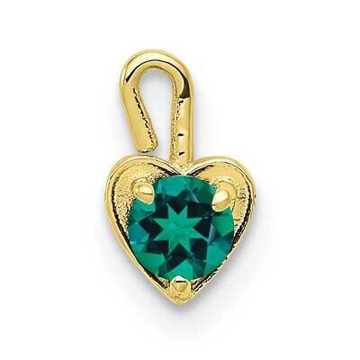 May Green Crystal Birthstone Heart Charm 10k Gold 10M347, MPN: 10M347,