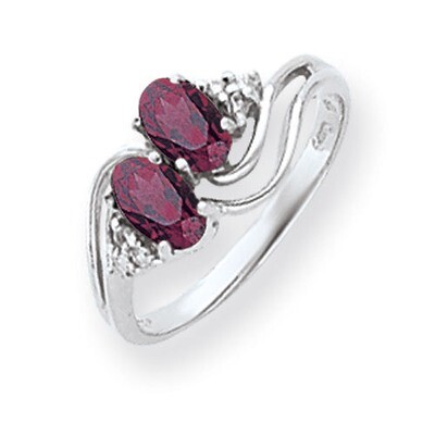 Rhodolite Garnet Diamond Ring 14k white Gold 6x4mm Oval Y4618RG/A, MPN: Y4618RG/A, 883957469140