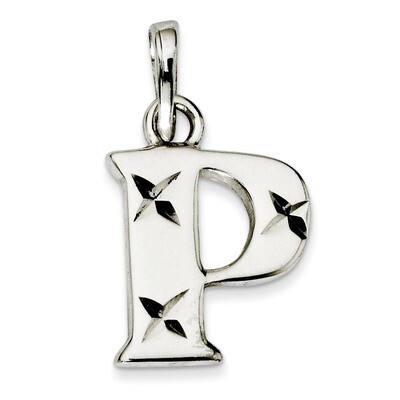 Diamond-cut Initial P Pendant Sterling Silver Polished QC7424P, MPN: QC7424P, 886774976648