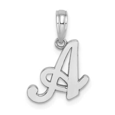 A Script Initial Charm 10k White Gold Polished 10K6422WA, MPN: 10K6422WA,