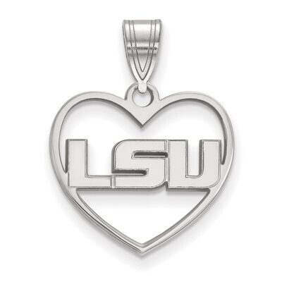 Louisiana State University Pendant in Heart Sterling Silver SS011LSU, MPN: SS011LSU, 886774688343