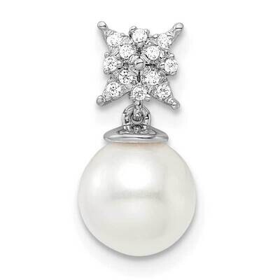 Freshwater Cultured Pearl &amp; Diamond Chain Slide 15 Inch 14k White Gold PM8510-PL-004-WA, MPN: PM851…