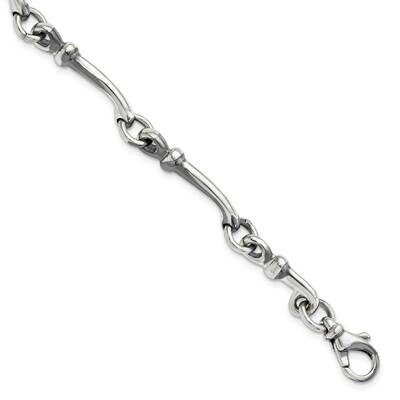 Antiqued Link Bracelet Sterling Silver Polished QG2376-8.75, MPN: QG2376-8.75, 883957038124