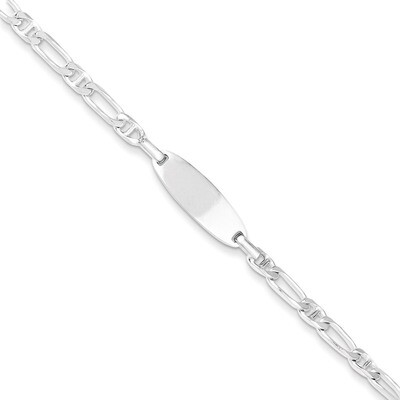 Polished Engravable Childrens ID Bracelet Sterling Silver QID62-6, MPN: QID62-6, 883957571416