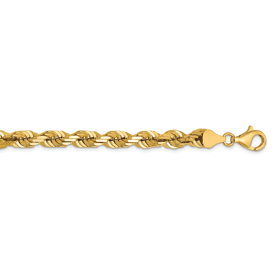 22 Inch 6.5mm Diamond Cut Rope Chain 14k Yellow Gold 045L-22, MPN: 045L-22, 883957219585