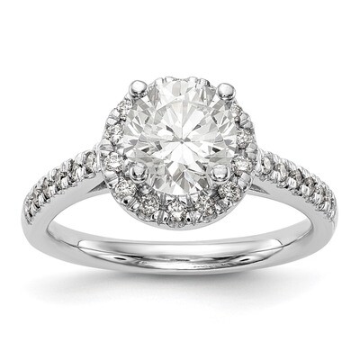 Round Diamond Semi-Mount Halo Engagement Ring 14k White Gold RM2076E-100-WAA, MPN: RM2076E-100-WAA,…