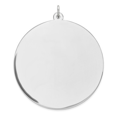 Engravable Rnd Polish Front Satin Back Disc Charm Sterling Silver Rhodium-plated QM377/50, MPN: QM3…