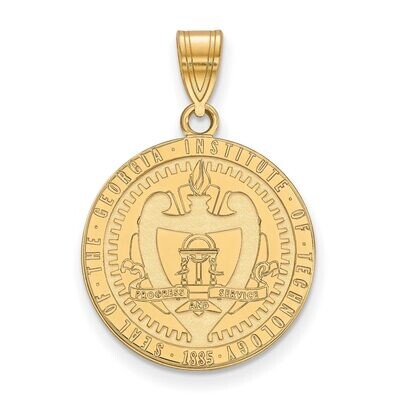 Georgia Institute of Technology Large Crest Pendant Gold-plated Silver GP056GT, MPN: GP056GT, 88677…