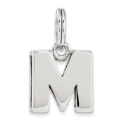 Letter M Charm Sterling Silver QC8460M, MPN: QC8460M, 191101459474