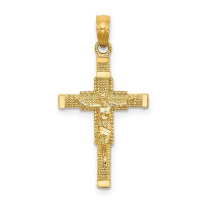 Beaded Accent with Cross Behind Crucifix Charm 14k Gold K8587, MPN: K8587, 637218090914