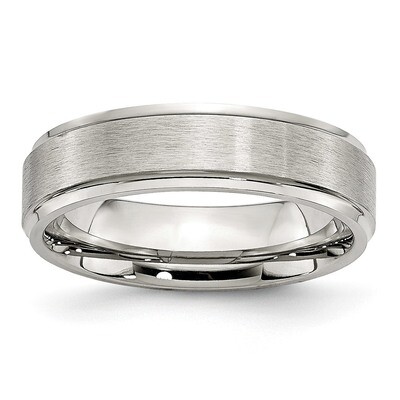 Edge 6mm Brushed and Polished Band Stainless Steel Grooved SR88 by Chisel, MPN: SR88, 886774425535