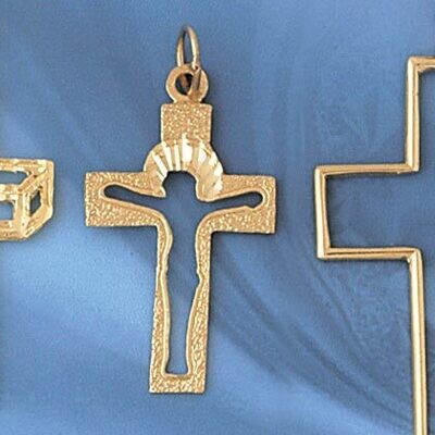Dazzlers Jewelry Cross Pendant Necklace Charm Bracelet in Yellow, White or Rose Gold 7916, MPN: DZ-…