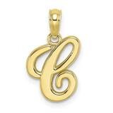 C Script Initial Charm 10k Gold Polished 10K6422C, MPN: 10K6422C,