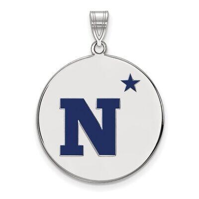 Navy XLarge Enamel Disc Pendant Sterling Silver SS015USN, MPN: SS015USN, 886774702513