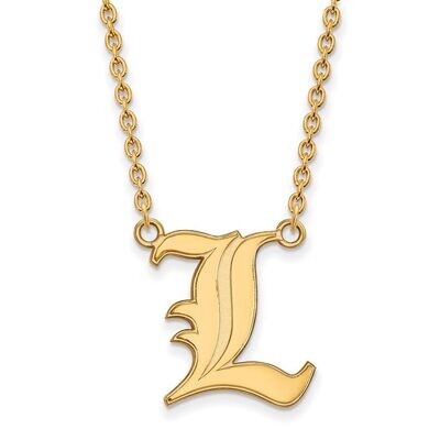 University of Louisville Large Pendant with Chain Necklace 10k Yellow Gold 1Y012UL-18, MPN: 1Y012UL…