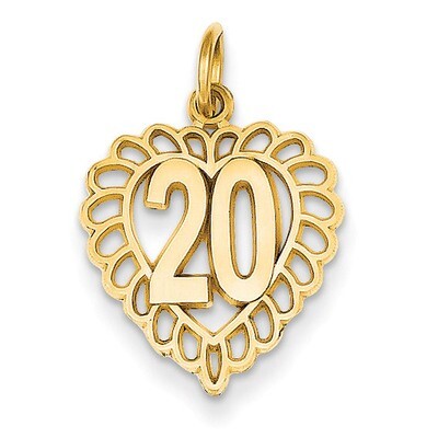 20 in Heart Charm 14k Gold C985, MPN: C985, 886774256153