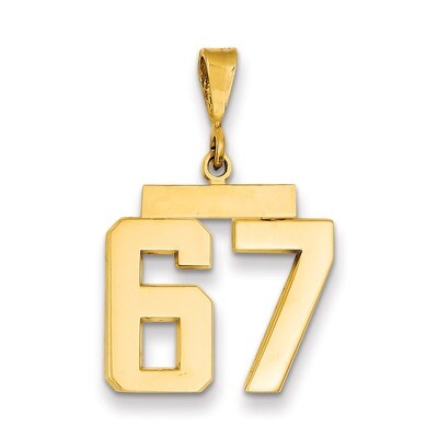 Number 67 Charm 14k Gold Medium Polished MP67, MPN: MP67, 883957135618