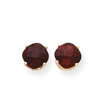 7x7mm Cushion Garnet Checker Earring 14k Gold XE108GC, MPN: XE108GC, 883957090870