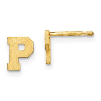 Initial Letter P Post Earrings 14k Gold Laser Brushed XNE45Y/P, MPN: XNE45Y/P, 883957949024