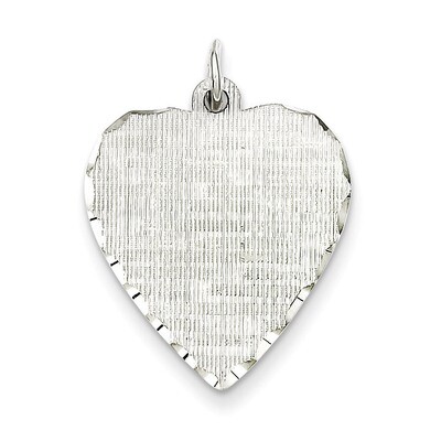 Heart Patterned Disc Charm Engravable Sterling Silver QM478/18, MPN: QM478/18, 883957537399