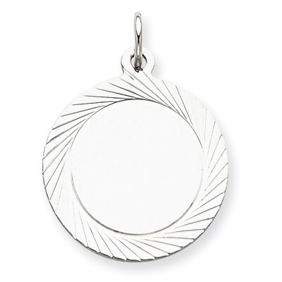 Round Disc Charm Engravable Sterling Silver QM405/27, MPN: QM405/27, 883957461267