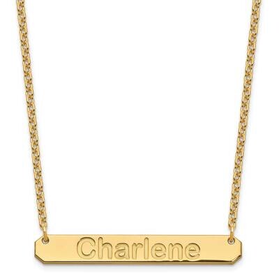 Medium Polished Arial Rounded Bar Necklace Sterling Silver Gold-plated XNA1237GP, MPN: XNA1237GP,