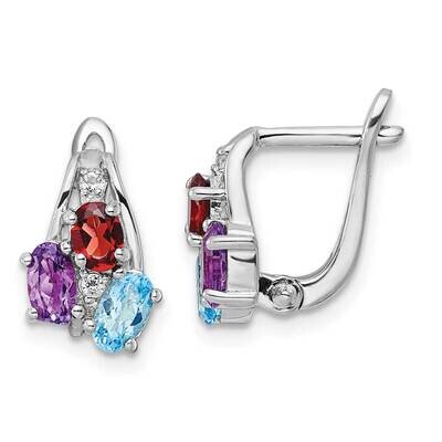 1.30T.W. Bt Am Ga Wt Hinged Earrings Sterling Silver Rhodium-Plated QE16646RB, MPN: QE16646RB, 1911…