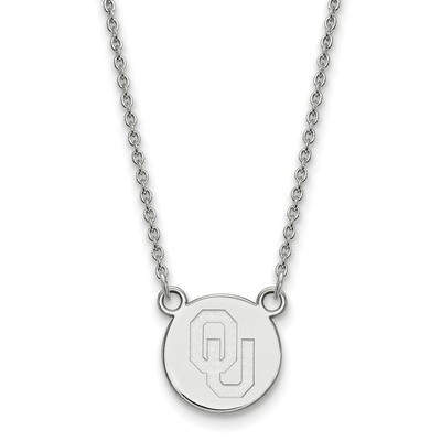 Oklahoma Small Disc with Necklace Sterling Silver SS042UOK-18, MPN: SS042UOK-18, 886774959764