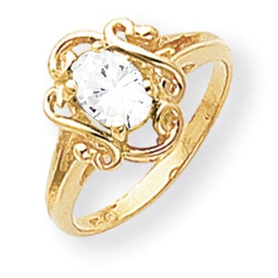 Cubic Zirconia Ring 14k Gold 7x5mm Oval Y2227CZ Diamond, MPN: Y2227CZ, 883957541396