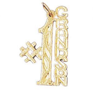 Dazzlers Jewelry Number One Grandson Pendant Necklace Charm Bracelet in Yellow, White or Rose Gold …