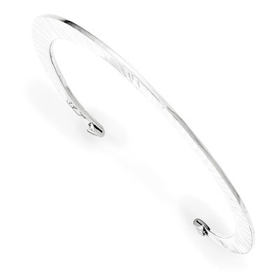 Polished Pattern Open Bangle Sterling Silver QB1001