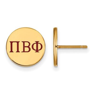 Pi Beta Phi Enameled Post Earrings Gold-plated Silver GP032PBP, MPN: GP032PBP, 886774935119