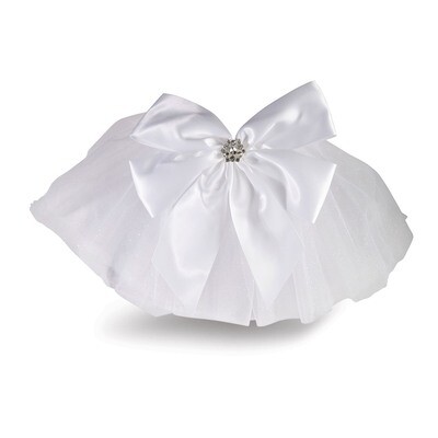 Lillian Rose White with White Bow Clip-on Fanny Veil GM20331, MPN: GM20331, 710309429258