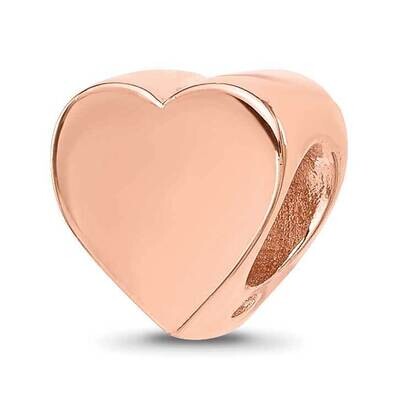 Rose Gold-plated Polished Heart Bead Sterling Silver QRS1879RP, MPN: QRS1879RP,
