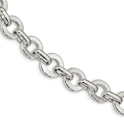 Circle Fancy Link Bracelet 7.5 Inch Sterling Silver Polished QG4476-7.5, MPN: QG4476-7.5, 191101856…