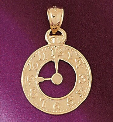 Dazzlers Jewelry Clock Pendant Necklace Charm Bracelet in Yellow, White or Rose Gold 6575, MPN: DZ-…