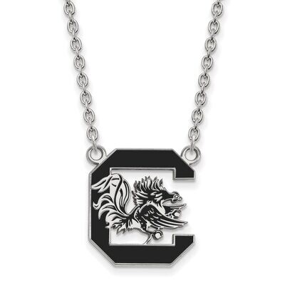 University of South Carolina Large Enamel Pendant with Chain Necklace Sterling Silver SS072USO-18, …