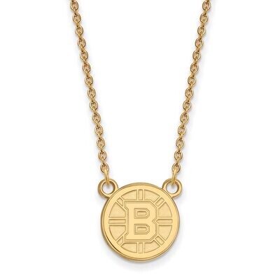 Boston Bruins Small Pendant with Chain Necklace Gold-plated Silver GP015BRI-18, MPN: GP015BRI-18, 8…