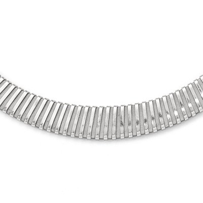 Leslie&#39;s Polished and Textured Necklace - Sterling Silver HB-QLF422-17, MPN: QLF422-17, 886774987613