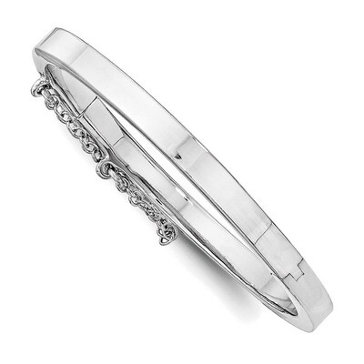 Safety Hinged Child&#39;S Bangle Sterling Silver Rhodium-Plated Polished QB805, MPN: QB805, 191101389771