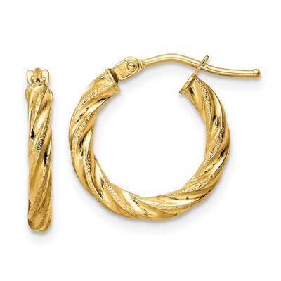 Textured Twisted Hoop Earrings 14k Gold Polished TF2098, MPN: TF2098, 716838260928