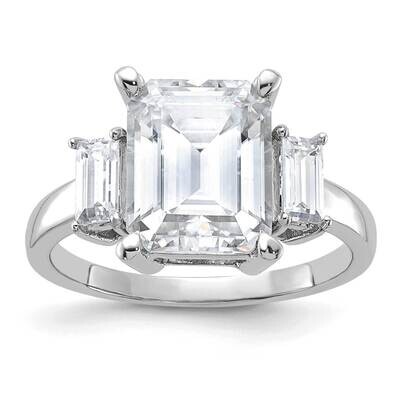 5 1/3ct. Three Stone G H I True Light Moissanite Engagement Ring 14k White Gold RM4449E-520-WMT, MP…