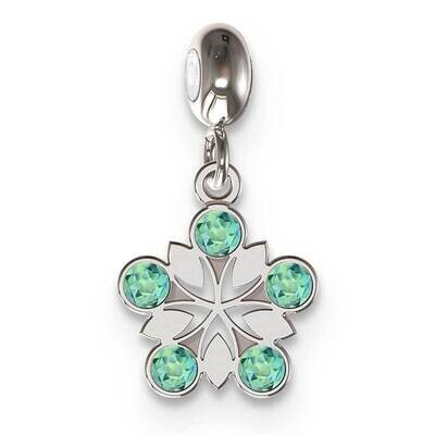 Memi Flower with Swarovski Crystal Charm Sterling Silver Rhodium-plated ME175-SS, MPN: ME175-SS,